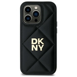 DKNY Quilted Stack Logo iPhone 14 Case - Black