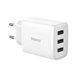 Baseus Compact ładowarka sieciowa 3x USB 17W biały (CCXJ020102)