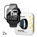 Wozinsky Full Glue Tempered Glass with Black Frame for Apple Watch Series 10 42mm (2 pcs.)