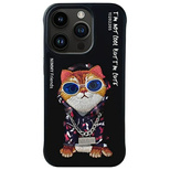 Etui Nimmy Glasses Cool Cat na iPhone 15 Pro Max - czarne