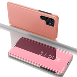 Clear View Case Hülle für Samsung Galaxy S25 Ultra Hülle mit Klappe - Rosa