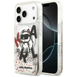 Karl Lagerfeld Liquid Glitter Choupette Logo MagSafe Case for iPhone 17 Pro - Clear