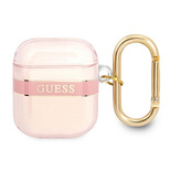 Guess GUA2HHTSP AirPods decken die pink/pink Strap Collection ab