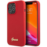 Guess GUHCP13XLSLMGRE iPhone 13 Pro Max 6.7" red/burgundy hard case Silicone Vintage Gold Logo