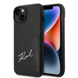 Karl Lagerfeld Signature Logo Cardslot case for iPhone 14 Plus - black