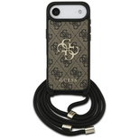 Guess 4G Big Logo Cord Stap Crossbody Case für iPhone 17 Air - Braun