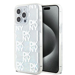 Etui DKNY Liquid Glitter Multilogo na iPhone 15 Pro Max - białe