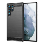 Carbon Case Flexible TPU cover for Samsung Galaxy S22 Ultra black