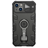 Nillkin CamShield Armor Pro Magnetic Case etui iPhone 14 Plus MagSafe pancerny pokrowiec podstawka ring czarny