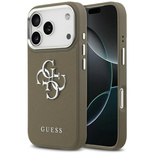 Guess Grained Big 4G Classic Logo Hülle für iPhone 17 Pro - Braun