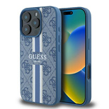 Guess 4G Printed Stripes MagSafe case for iPhone 16 Pro - blue