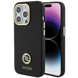 Guess Silicone Logo Strass 4G case for iPhone 15 Pro Max - black