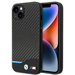 Etui BMW Leather Carbon na iPhone 14 Plus - czarne