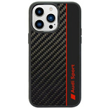 Audi Carbon Fiber Stripe iPhone 14 Pro 6.1&quot; black/black hardcase AUS-TPUPCIP14P-R8/D1-BK