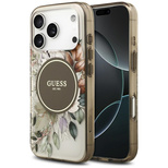 Guess IML Flower &amp; Tonal Circle MagSafe case for iPhone 17 Pro - brown