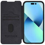 Nillkin Qin Pro Leather Flip Case for iPhone 15 with Camera Protector - Black