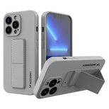 Wozinsky Kickstand Case silicone case with stand iPhone 13 mini gray