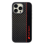 Etui Audi Carbon Fiber Stripe na iPhone 16 Pro Max 6.9" - czarne