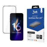 Szkło hartowane 3mk HardGlass Max Lite z czarną ramką na iPhone 16 Pro Max