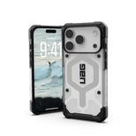 UAG Pathfinder Clear MagSafe Case for iPhone 17 Pro - White and Gray