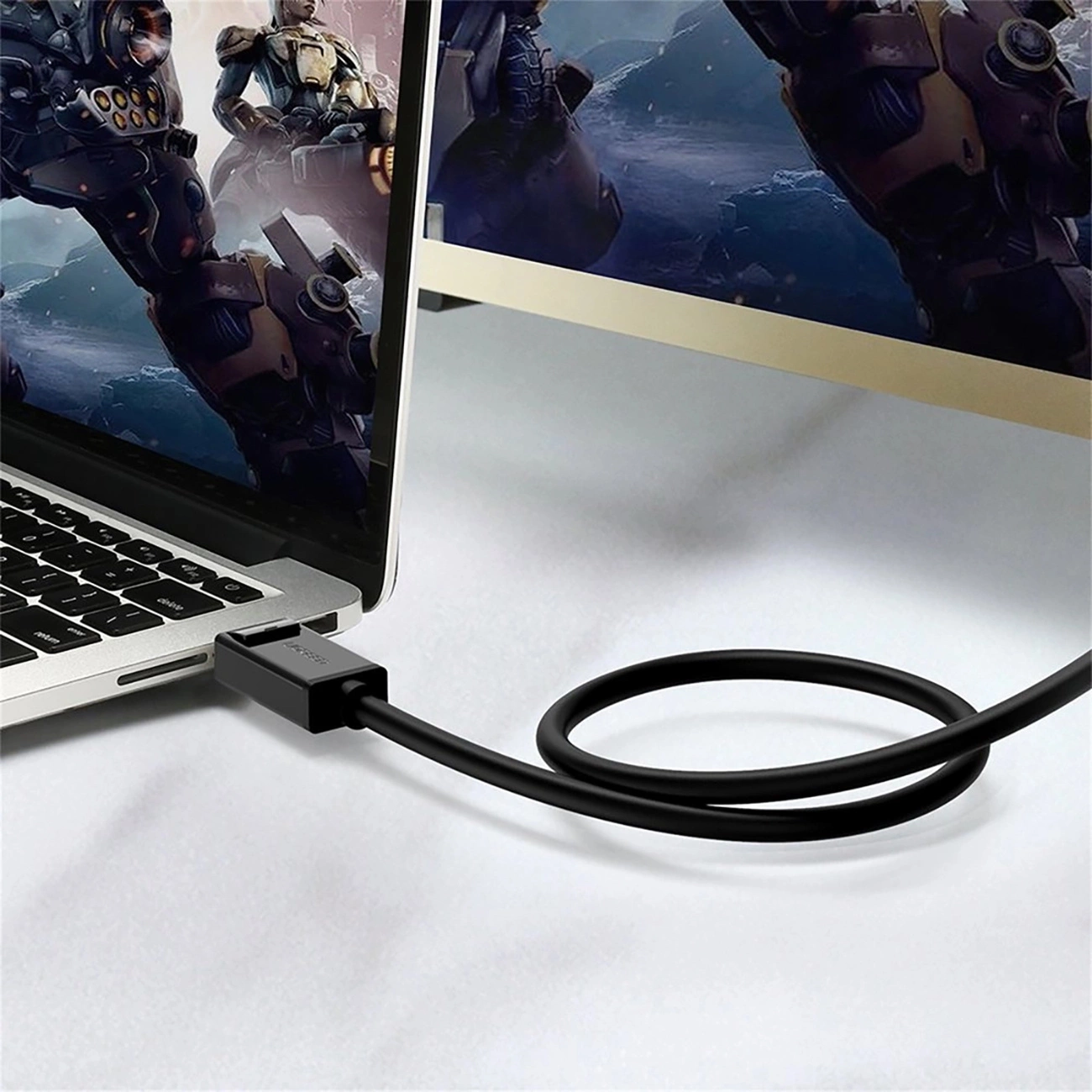 Kabel Ugreen DP102 podłączony do laptopa