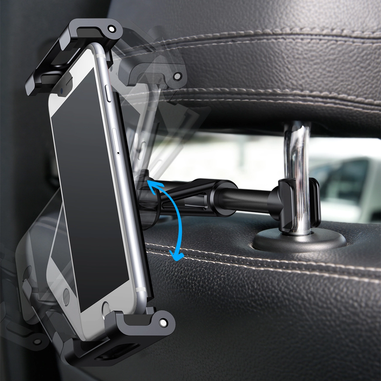 Baseus Backseat Car Mount with adjustable angle of inclination during use