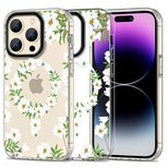 Tech-Protect MagMood MagSafe case for iPhone 15 Pro - white daisies