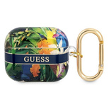 Etui Guess Flower Strap Collection na AirPods 3 cover - niebieskie