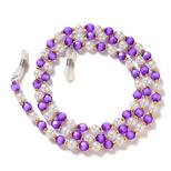 A chain for glasses, beads, a purple pendant