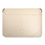 Guess Saffiano Triangle Logo-Hülle für einen 16-Zoll-Laptop – Beige