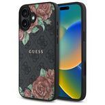 Guess GUHMP16SP4ROPEMCK iPhone 16 6.1&quot; black/black hardcase 4G Flowers Print MagSafe