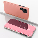 Clear View Case Hülle für Samsung Galaxy S25 Ultra Hülle mit Klappe - Rosa