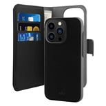 Puro Wallet Detachable MagSafe 2in1 PU Leather Case with Flap and Wallet for iPhone 14 Pro Max - Black