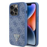 Guess GUHCP15LP4TDPB iPhone 15 Pro 6.1&quot; blue/blue hardcase Leather 4G Triangle Strass