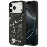 Karl Lagerfeld Grained Pattern&amp;Logo MagSafe Case for iPhone 17 Pro Max - Black