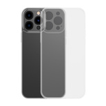 Baseus Frosted Glass Case Cover für iPhone 13 Pro Hardcover mit Gelrahmen Transparent (ARWS000702)