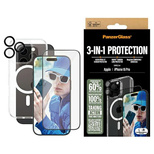 Zestaw PanzerGlass Bundle 3in1 etui przezroczyste + folia + szkło na aparat na iPhone 16 Pro