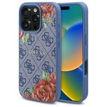Guess GUHMP16SP4ROPEMCB iPhone 16 6.1&quot; blue/blue hardcase 4G Flowers Print MagSafe