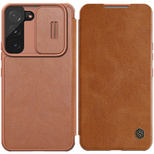 Nillkin Qin Leather Pro Case Case for Samsung Galaxy S22+ (S22 Plus) Camera Protector Holster Cover Flip Case Brown