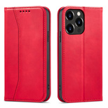 Magnet Fancy Case Hülle für iPhone 14 Pro Flip Cover Wallet Ständer rot