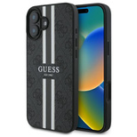 Guess 4G Printed Stripes MagSafe case for iPhone 16 - black