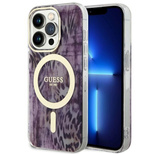 Guess GUHMP14XHLEOPWP iPhone 14 Pro Max 6.7&quot; pink/pink Hardcase Leopard MagSafe