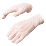 Braided phone gloves with cutouts for fingers - pink