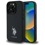 US Polo USHCP15XPGEK iPhone 15 Pro Max 6,7&quot; schwarz/schwarzes Leder mit bestickter DH-Farbe