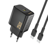 Ładowarka sieciowa Dudao A27CEU PD 25W GaN SB-C z kablem USB-C - czarna
