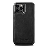 iCarer Leather Oil Wax case covered with natural leather for iPhone 12 Pro Max black (ALI1206-BK)