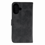 Leather Book Case for iPhone 16 - black