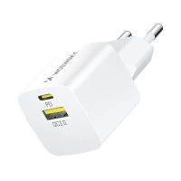 Ładowarka sieciowa Wozinsky WWCEAC GaN USB-A USB-C 33W - biała