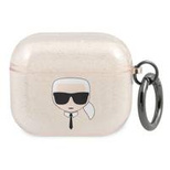 Karl Lagerfeld Glitter Karl&#39;s Head Case for AirPods 3 - Gold