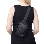 Wozinsky WMS-W1 Mini-Schultertasche, wasserdicht, zwei Fächer, für Unisex-Handys – Schwarz